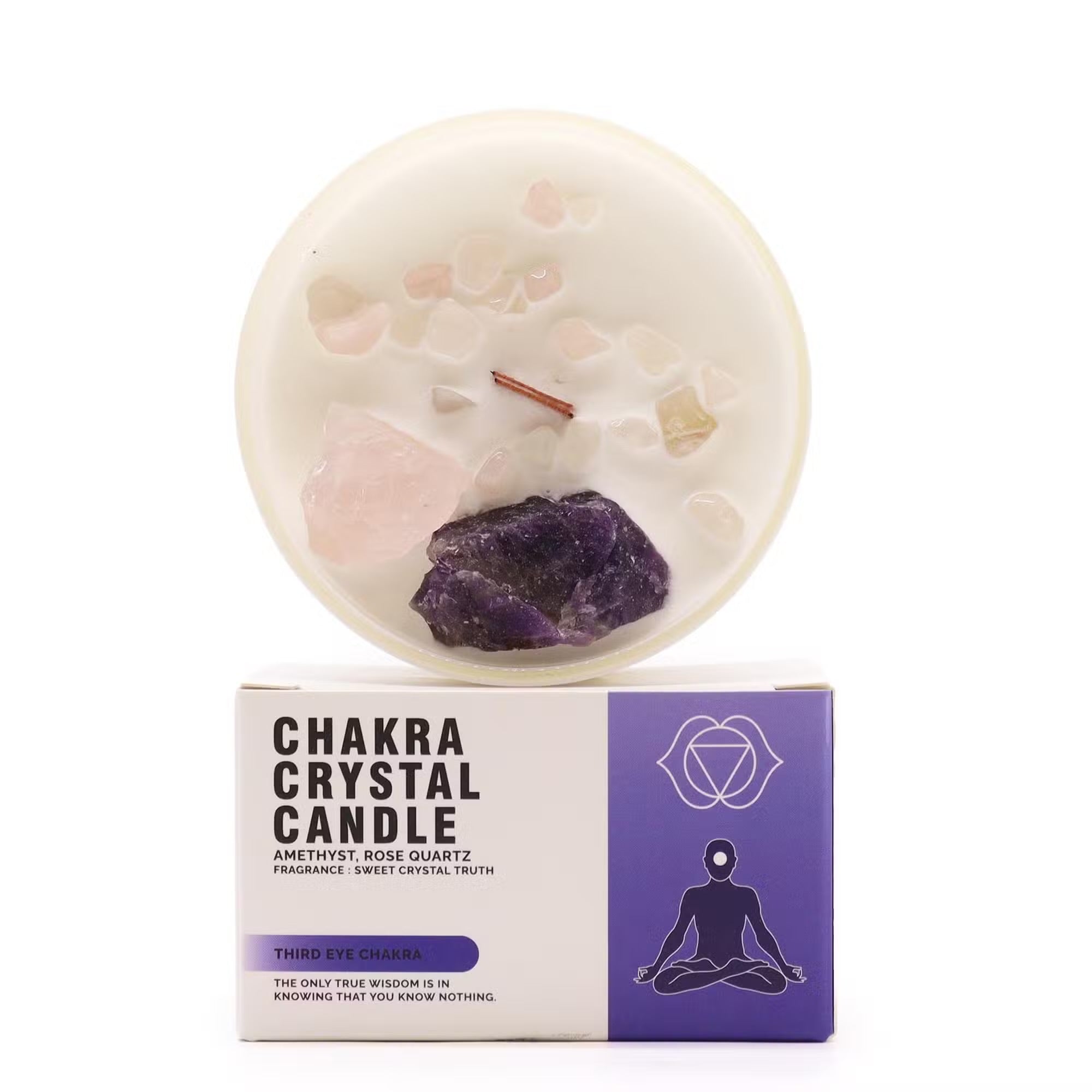 BOUGIE CHAKRA VISION INTÉRIEURE-  Cristal doux